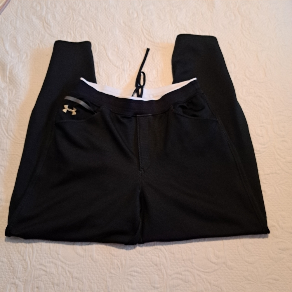 Under Armour Men's size Large loose Boston College black jogging pants, VGUC - Picture 3 of 9